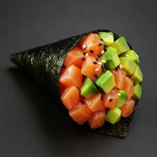 Temaki Salmón con Aguacate (1 Ud.)