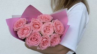 Bukiet Pink Rose, rozmiar S, 9 różowych róż