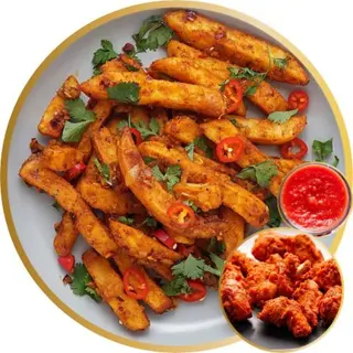 1/4 Chicken & Chips Masala