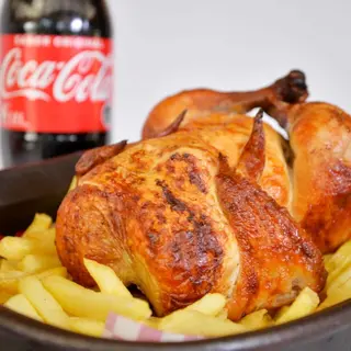 OFERTA 23: Pollo Asado + Patatas Fritas + Plato a Elegir + Bebida 0.5l