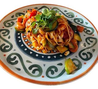 Tagliatelle con Zucchini e Gamberi