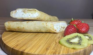 Pancake with cottage cheese and banana