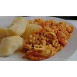 Potatoes with egg sauce