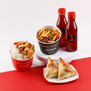 Комбо микс   "Ган-фан с курицей и Фри с мясом"