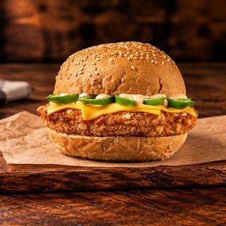 Cheesy Fuego Chicken Burger