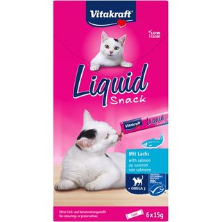 Vitakraft Snack Gato Cat Liquid Salmón Omega 3, 6x15g