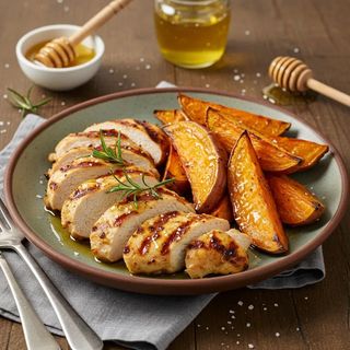 Potato wedges with chicken