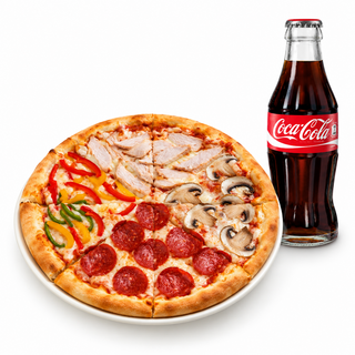 Пицца 4 сезона + Coca Cola 250 ml glass