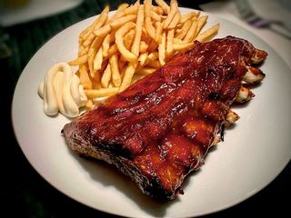 Pork Ribs  and Chips/Mukimo
