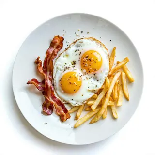 Huevos Fritos Con Bacon Y Patatas