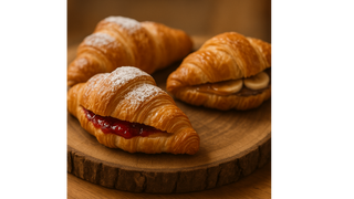 Croissant z nutella i bananem