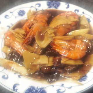 #48. Langostinos Con Setas Y Bambú