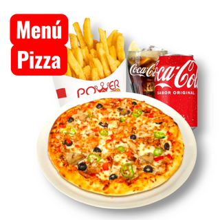Menú Pizza Turca (33 cm.) +Patatas y Bebida 