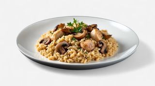 Mushrooms and chicken risotto