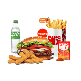 Menú whopper Spicy + Complemento + King MiX Sweet Chilli