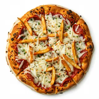 Pizza pizza con patate fritte