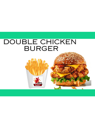 Double Chicken Burger+ Frit