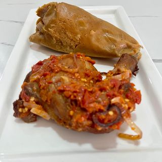 Moimoi and Peppered Chicken