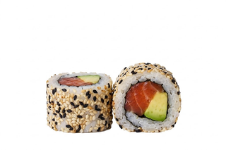 Uramaki De Salmón Con Aguacate Y Sésamo (8 Pzas.)