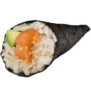 Temaki de  salmón aguacate y queso
