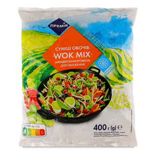 Суміш овочів «Премія» Wok Mix швидкозаморожена для смаження (400г)