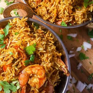 Biryani de camarão