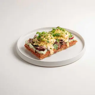 Zucchini Waffle with Pastrami