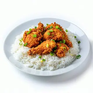 Arroz blanco pollo frito
