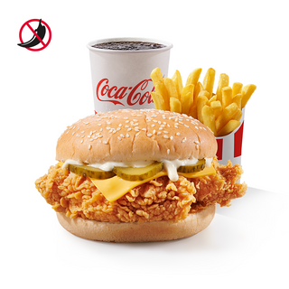 Meniu Dublu Crispy Burger cu Strips Nepicanți