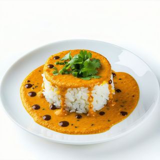 Pastel De Arroz Frito Con Salsa De Curry