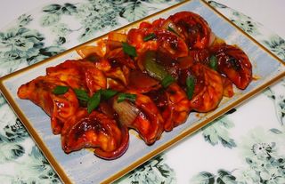 Pork chilli momo