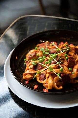 Tagliatelle z chorizo