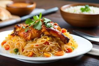 PUZZLE SPAGHETTI AND BBQ CHICKEN LAP AND SA