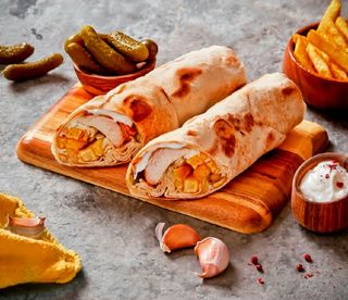 Sandwich brochette poulet turque