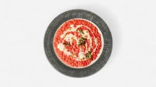 Beetroot Risotto with blue cheese fondue