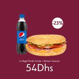 Le Bagel Dinde Fumée + Boisson Gazeuse