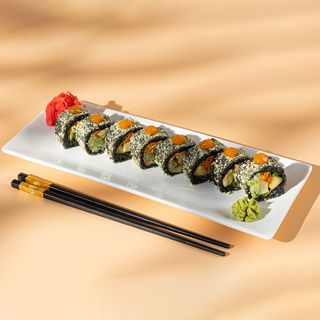 ვეჯი როლი გოგრის მარცვლებში მანგოს სოუსით