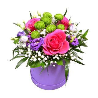 Cutia rotundă cu flori