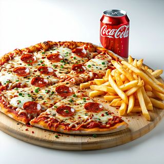 Diavola + patatine fritte + bevanda