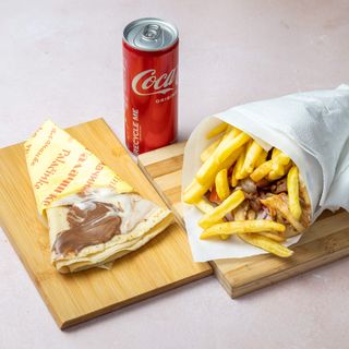 Mega giros + Coca-Cola 0.25l + palačinka