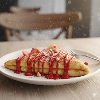 Crepe de mermelada de fresa