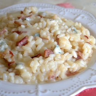 Risotto gorgonzola e pancetta.