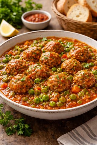 Petits Pois Boulettes De Boeuf Ou Viande Hachée