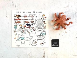 Le Ricette di Nina Melan - Cous Cous di pesce 19x19cm