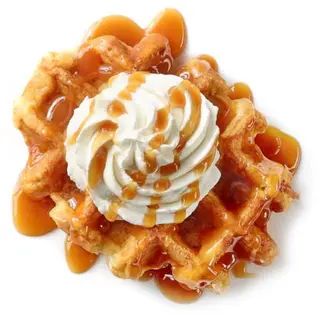 Gofre Con Sirope De Caramelo Y Nata