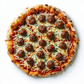 Pizza de albóndigas
