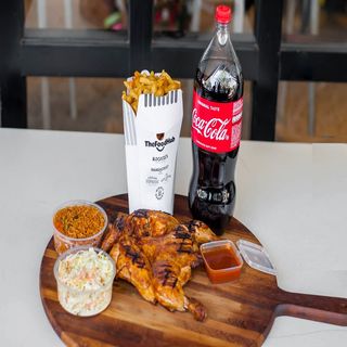 Whole chicken family combo + your choice of 2 sides and 2 Lsodas