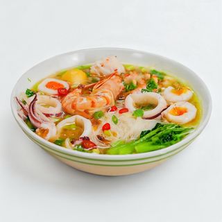 121.Cinese Ramen in brodo con frutti di mare海鲜拉面