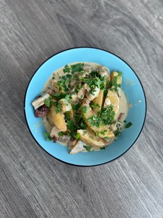 Картопля з білими грибами