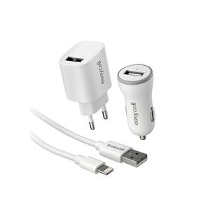 Kit Carregador + Carregador Isqueiro + Cabo Lightning Evenergy
